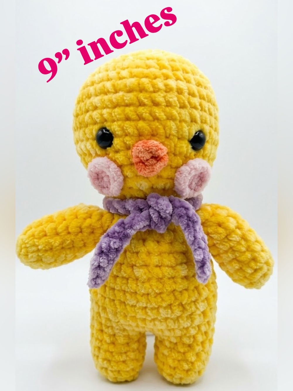 Crochet Yellow Duck Plush 9” inches
